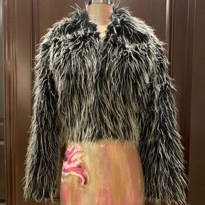 Faux fox jacket size S